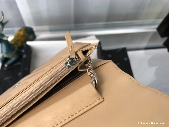 HyperPeter Gold Bag   With CHANEL Flap Lambskin Silver Hardware 0804